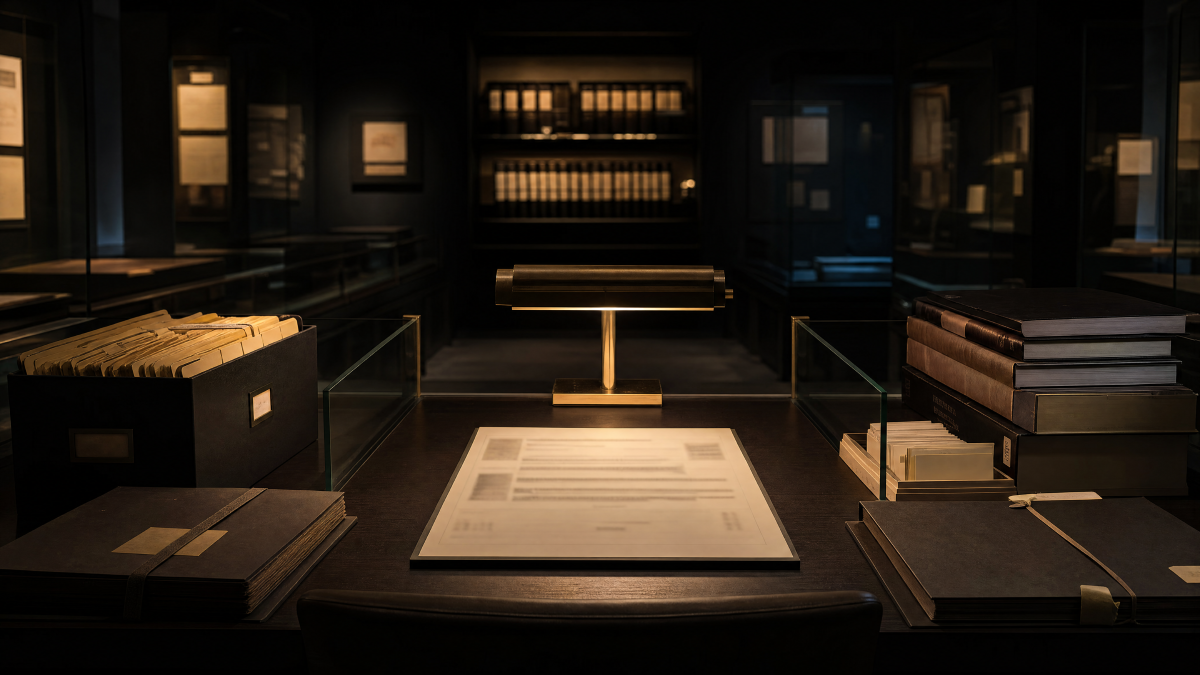 A symbolic chamber of sources and documents
